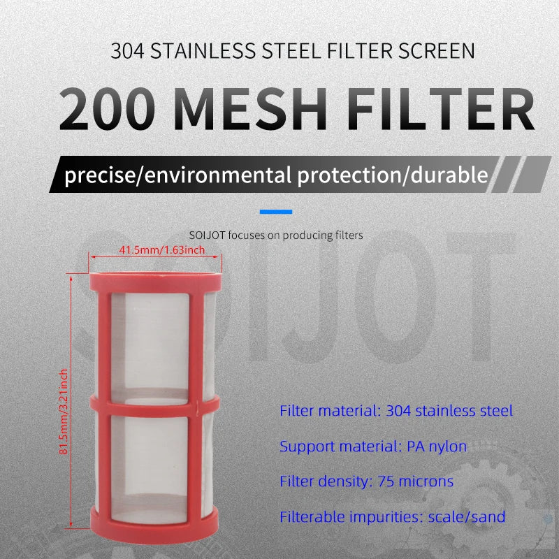 304 Stainless Steel Filter Screen 200 Mesh Pre-Filter Water Pump Filter 1/2 Inch, 3/4 Inch, 1 Inch Male Pipe Thread Filter Peaceful Pleasures Health and Wellness