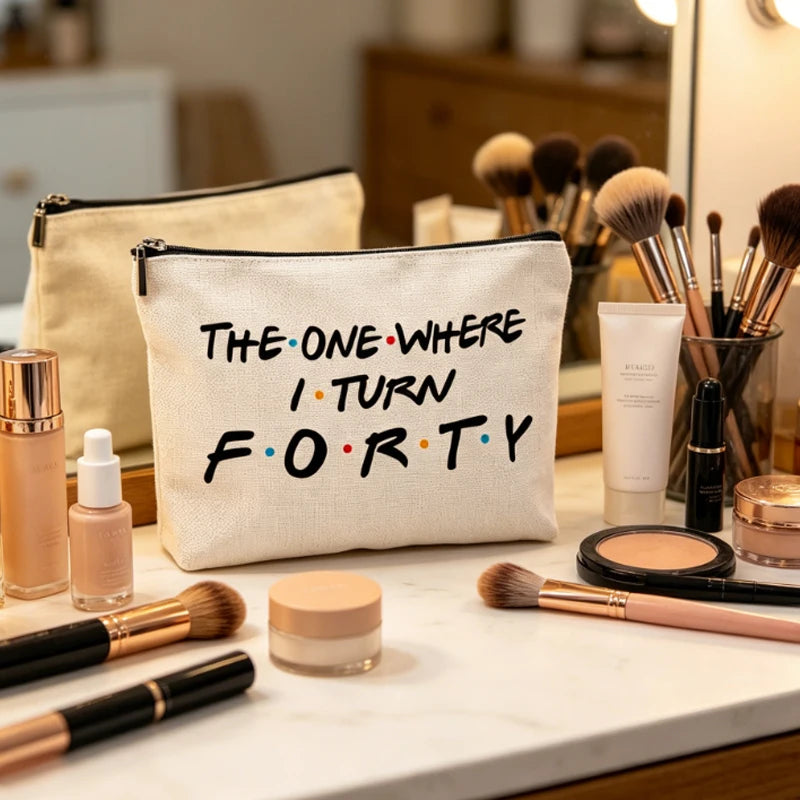 Funny 40th Birthday Gifts for Women 1986 Makeup Bag Cosmetic Travel 40 Year Old for Mom Friends Wife Birthday Party Decoration Peaceful Pleasures Health and Wellness
