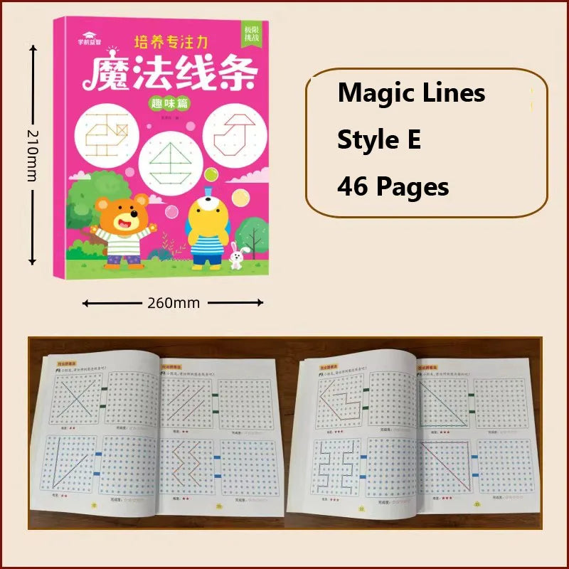 Kids Magic Line Drawing Book 46 Pages Connect Dots Activity Workbook
