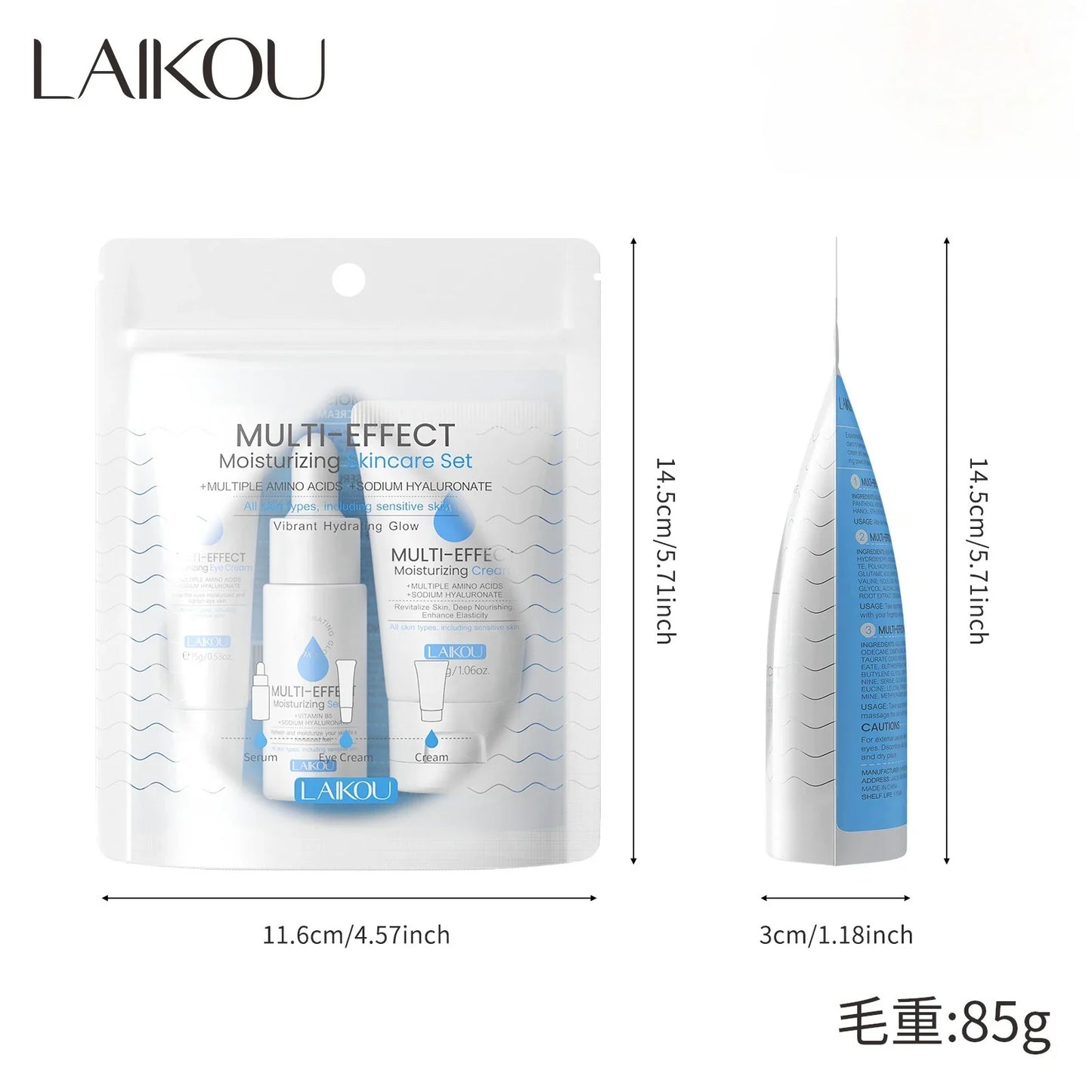 Lecoo 3-Piece Hydrating Skincare Set – Serum, Eye & Face Cream