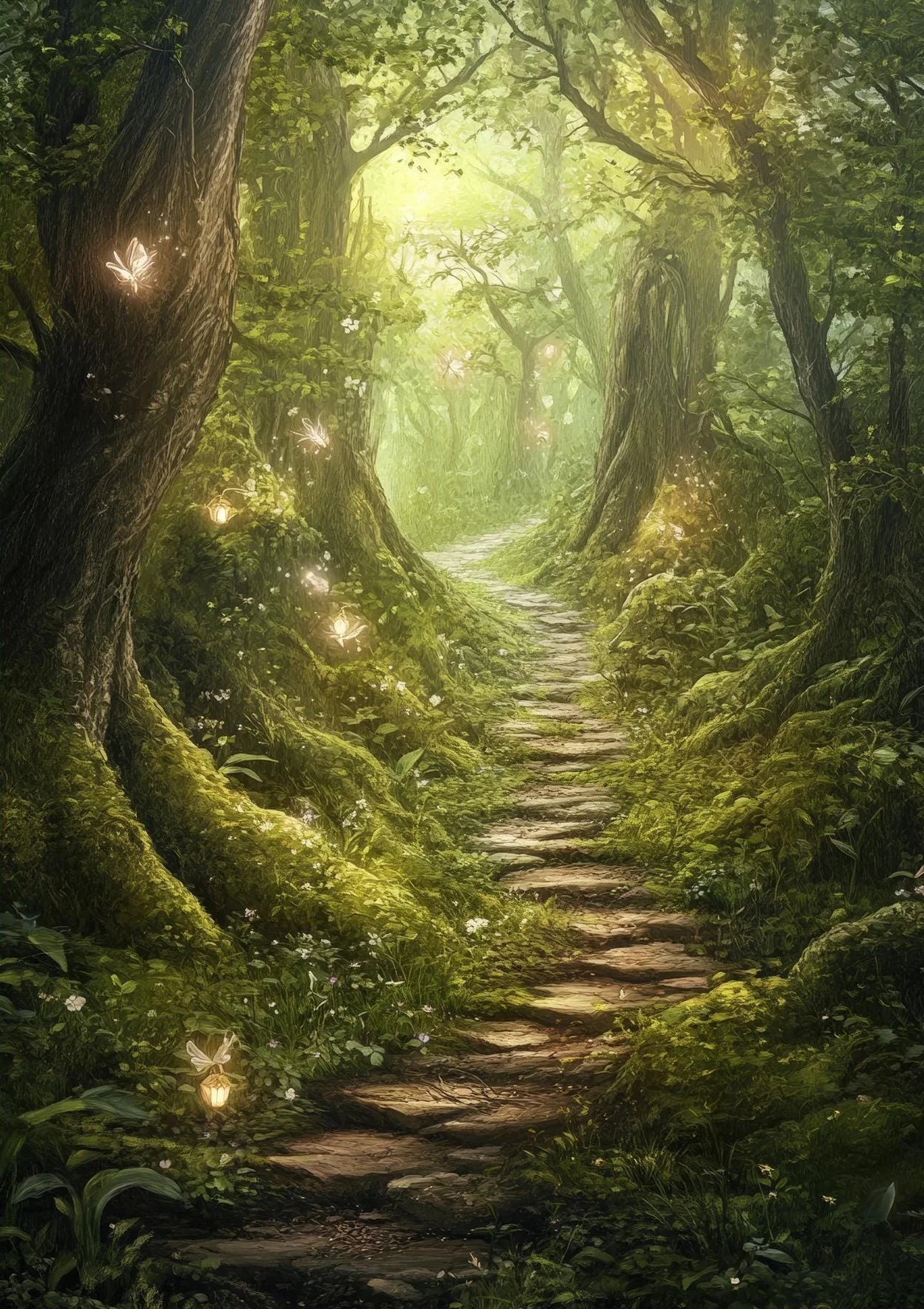 Fairy Enchanted Woodland Canvas Wall Art | Fantasy Forest Poster Canvas Wall Art Peaceful Pleasures Health and Wellness 7 20x30cm Unframed