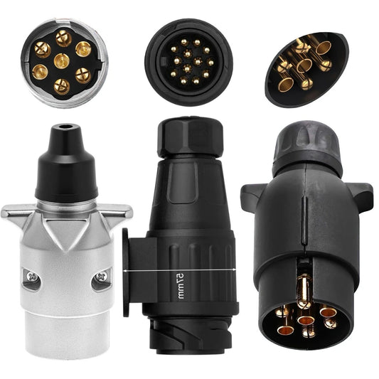 12V 7 Way / 13Way Round Standard European Car Plug Connector Car Trailer 7/13 Pin RV Socket Plugs for Trailers Peaceful Pleasures Health and Wellness