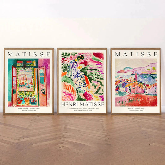 Vintage Abstract Matisse Exhibition Mid Century Landscape Wall Art Posters Canvas Painting Prints Pictures for Room Home Decor Peaceful Pleasures Health and Wellness