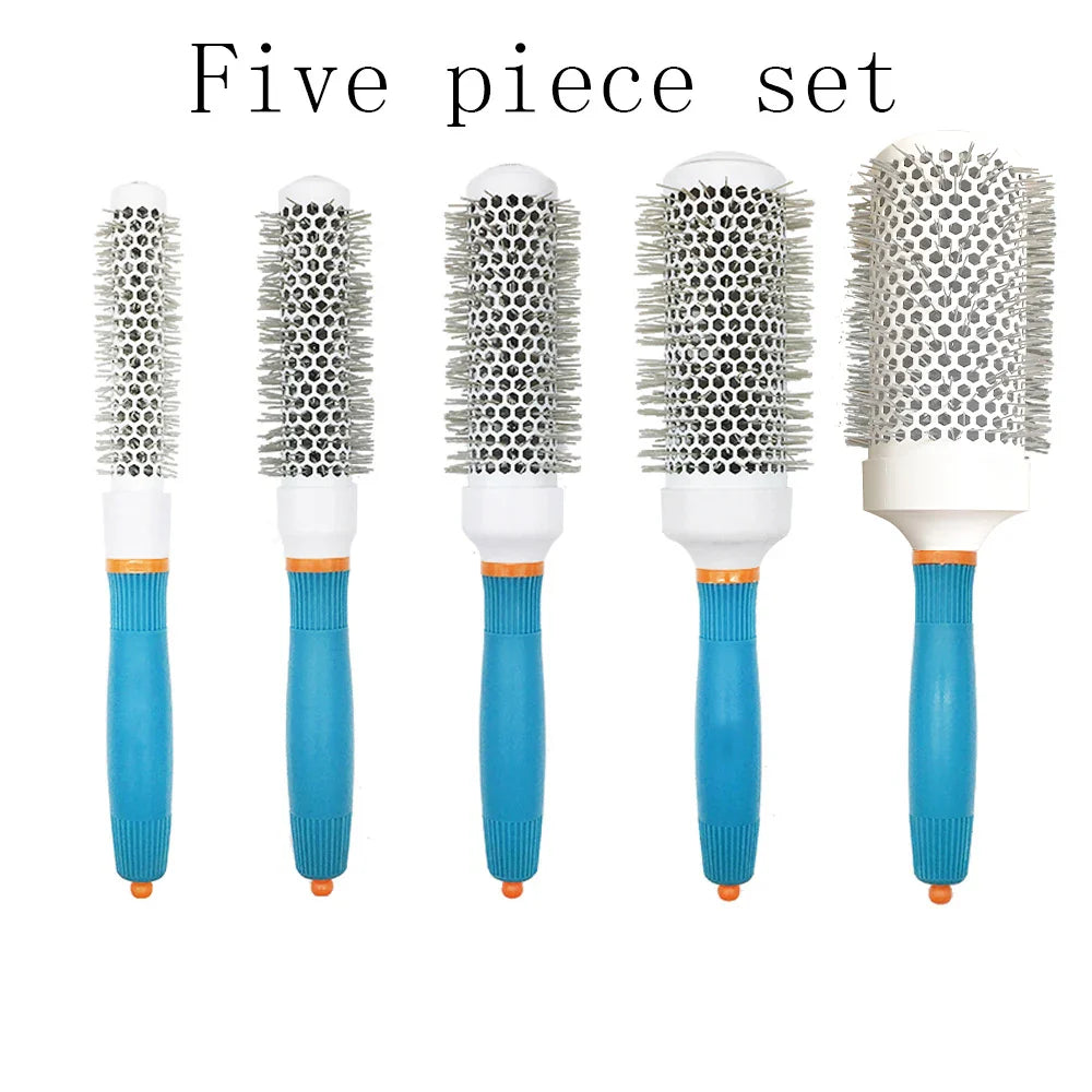Professional Round Hair Brush & Comb Styling Set – Blue