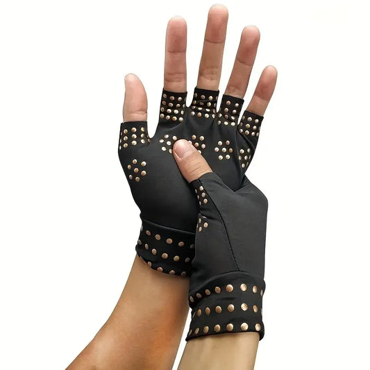 1Pair Magnetic Compression Arthritis Gloves - Wrist Brace & Anti-Slip Fingerless Hand Care Gloves For Women & Men Peaceful Pleasures Health and Wellness