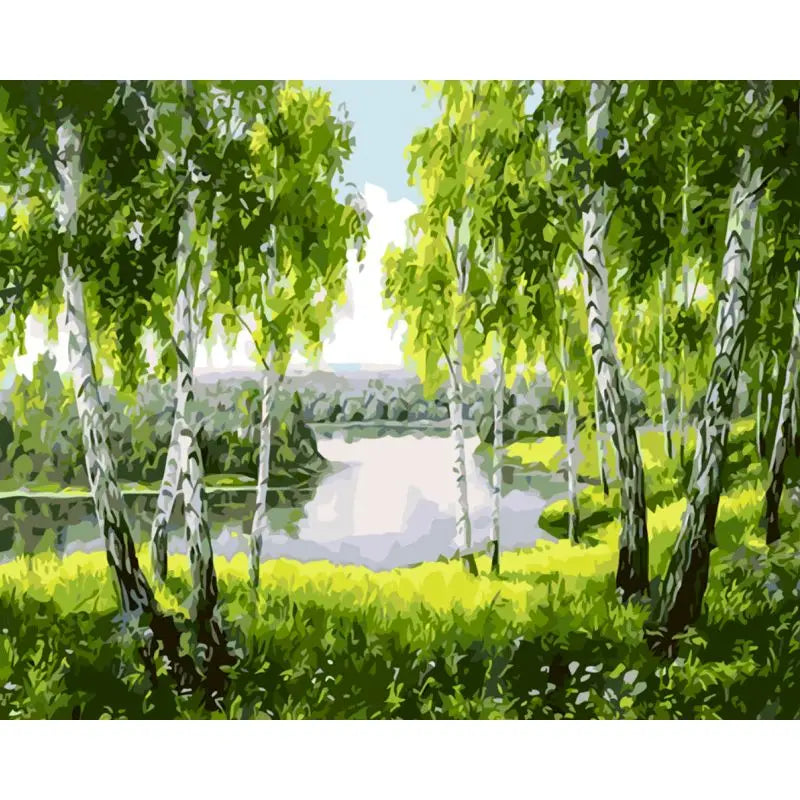 GATYZTORY Oil Painting By Numbers On Canvas Coloring By Numbers Forest Stream Landscape Picture Drawing Home Decor For Adults Peaceful Pleasures Health and Wellness 99171 40x50cm Unframed