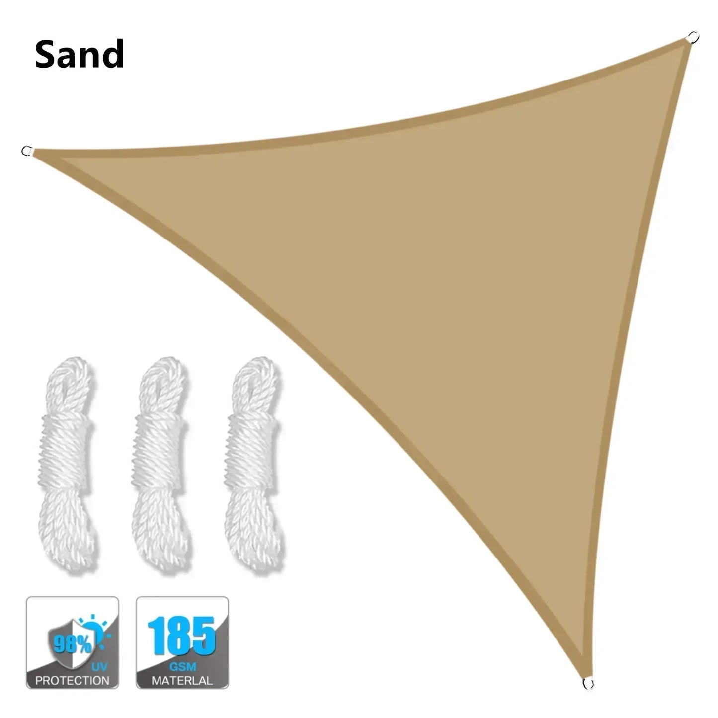 Triangle Shade Sail UPF50+ 98% UV Block Water-Resistant Canopy