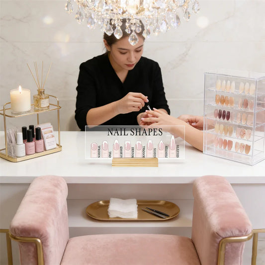 Nail Shape Guide Acrylic Display Board | 10 Fingertip Models Nail Art Display Board Peaceful Pleasures Health and Wellness