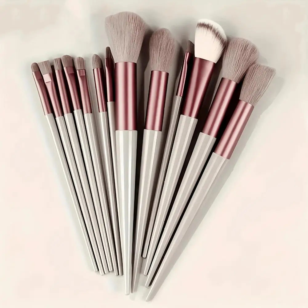 13-Piece Professional Makeup Brush Set with Soft Bristles & Pouch
