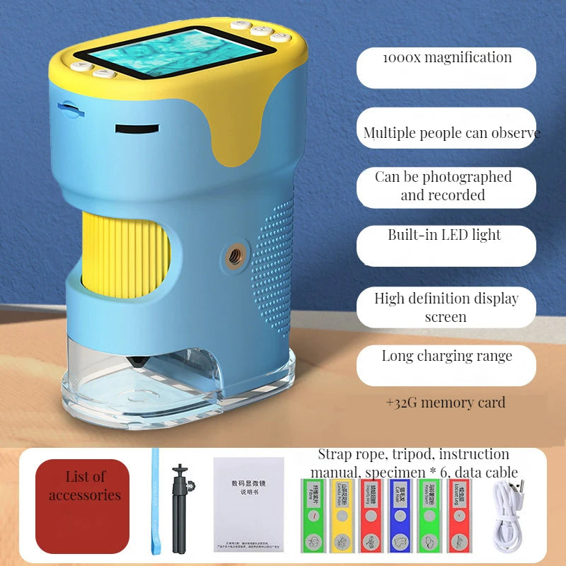 Handheld, Portable, with Screen and Photo Sharing Microscope, Children's Science, Students Can See Bacteria Peaceful Pleasures Health and Wellness 2