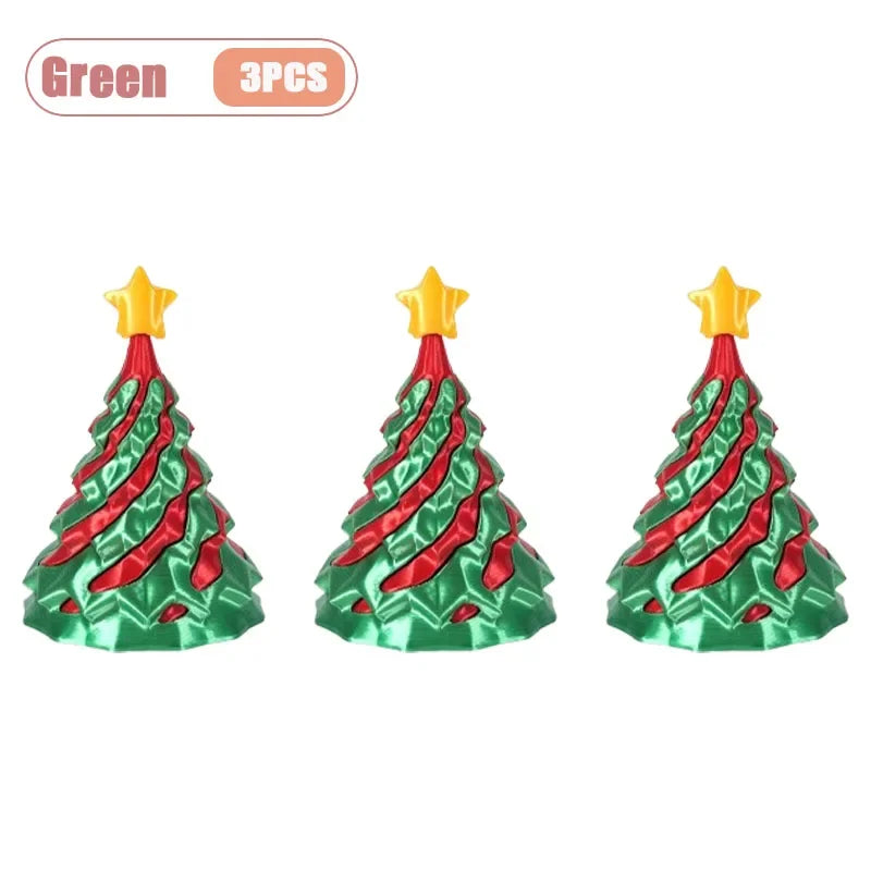 3D Printed Spiral Christmas Tree Fidget Toy | Dual-Color Swirl