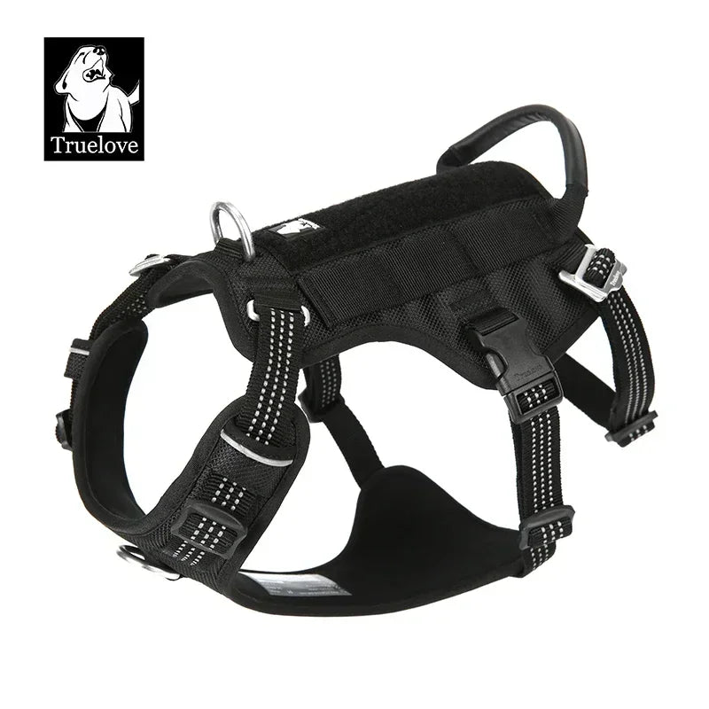 Truelove Escape Proof Pet Harness No Pull Reflective Adjustable Soft Padded Pet Vest Service Dog Harness Handle Climbing TLH7011 Peaceful Pleasures Health and Wellness Black XL-chest 81-107CM spain