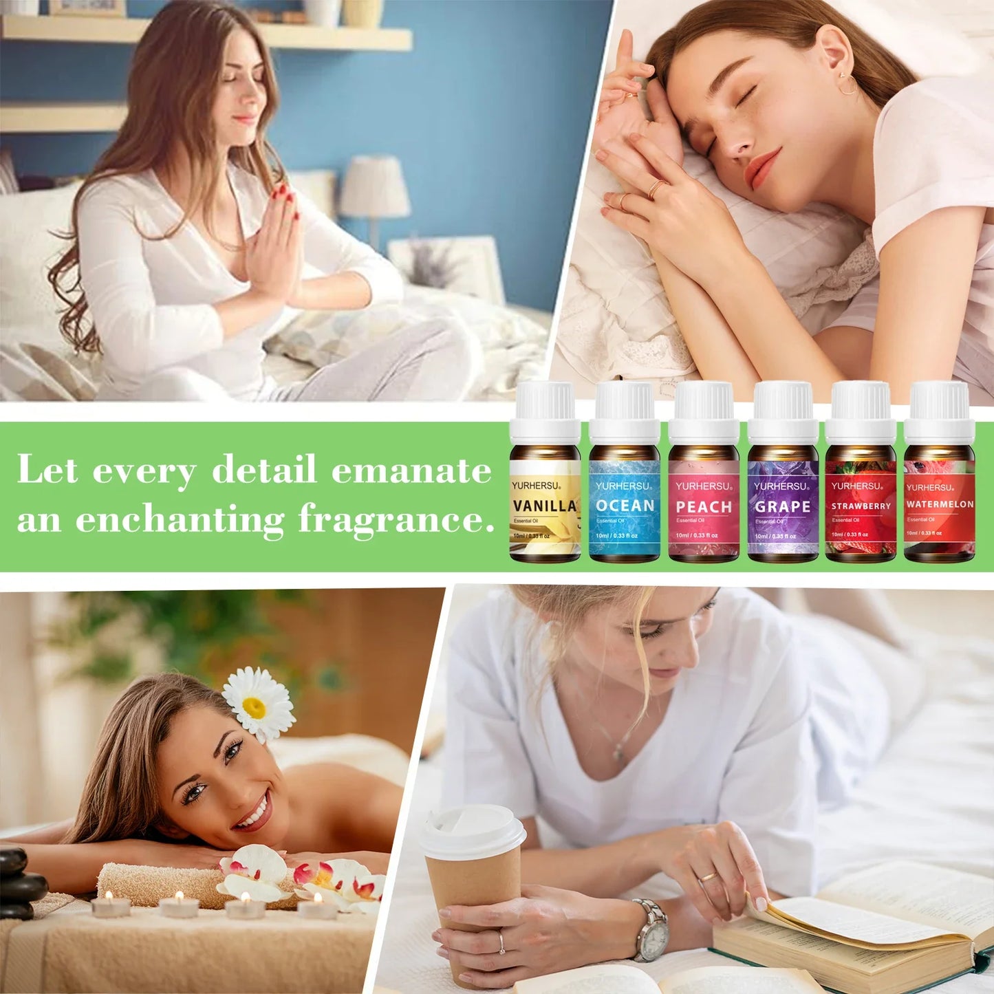 YURHERSU 6-Piece Natural Essential Oils Face Skincare Set
