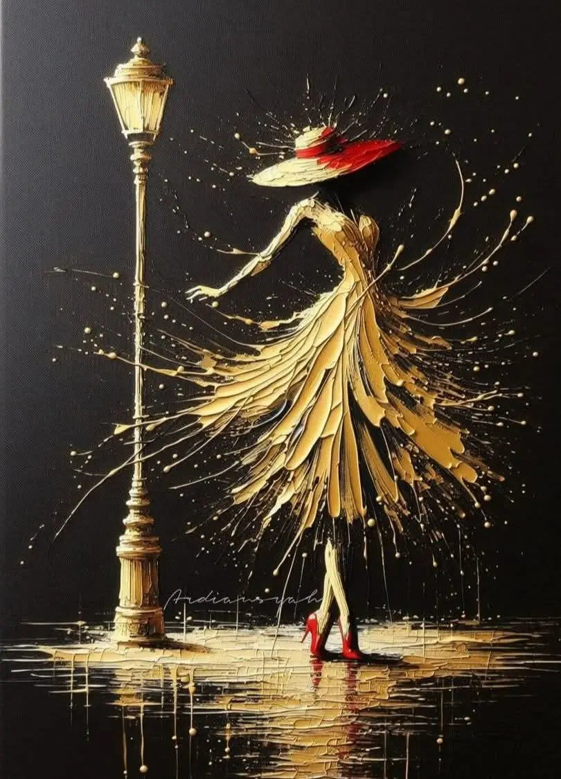 Abstract Wall Art Woman Dancing Under The Streetlight Poster Print For Office Living Room Home Decor Modern Canvas Painting G Peaceful Pleasures Health and Wellness 3 30x40