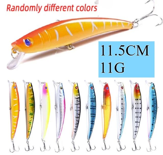 2026 Minnow 3/5/8 Pcs Of Random Artificial Bait Size 11.5CM/11G Minnow Fishing Lure Set Bait Crank Wobble Bait Crankbait Peaceful Pleasures Health and Wellness MI005 8pcs Random Colors