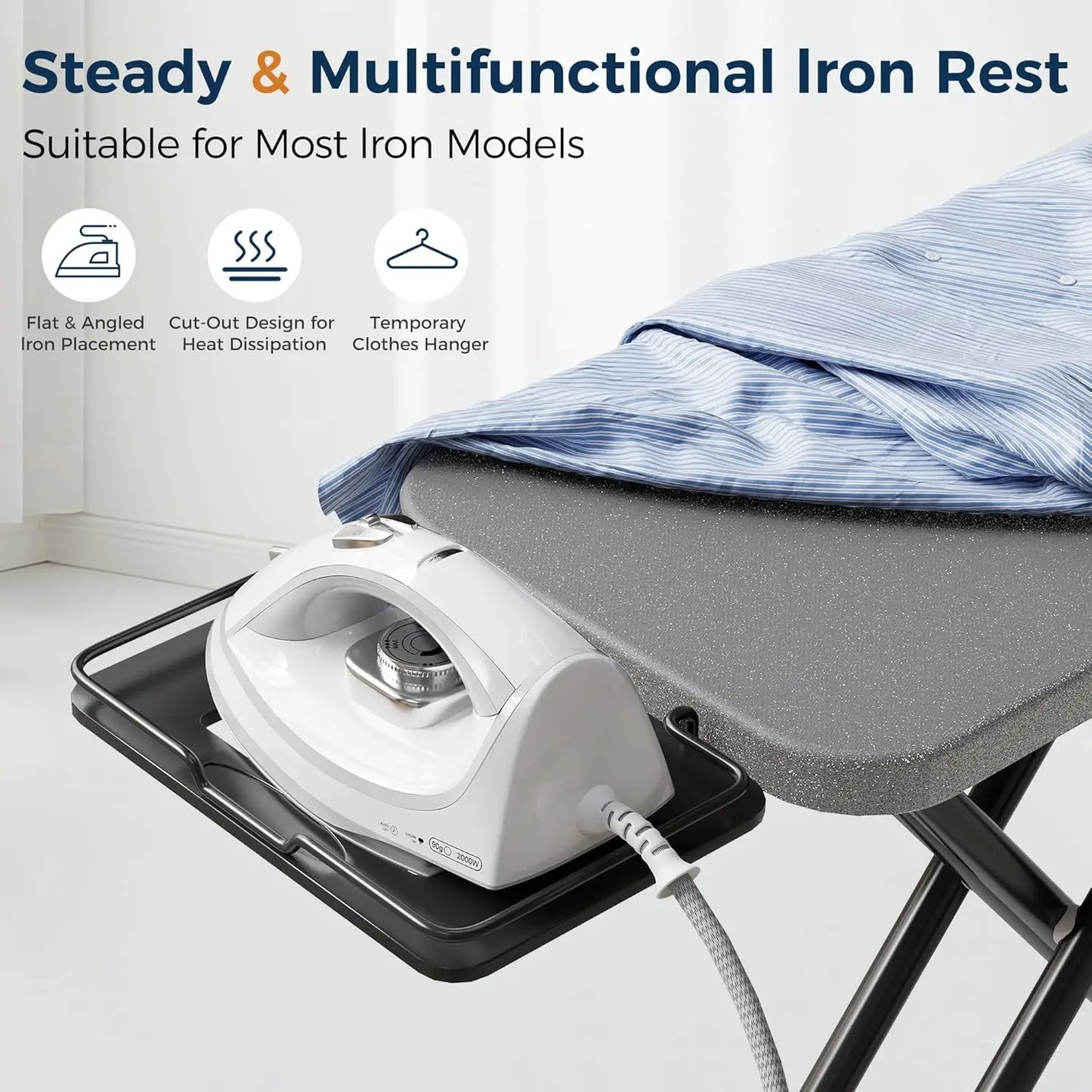 Foldable Ironing Board – 7-Level Height, Cotton Cover & Iron Rest Peaceful Pleasures Health and Wellness