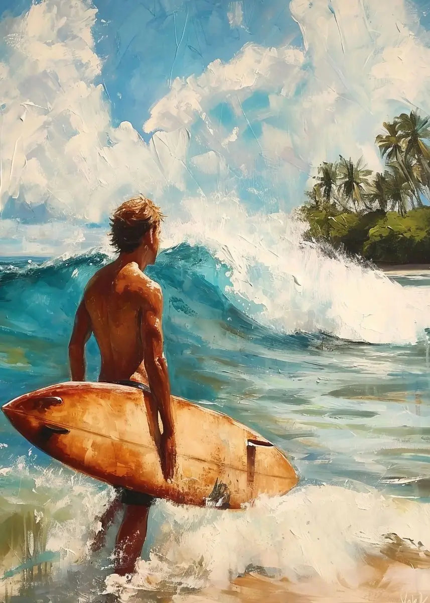 Ocean Beach Canvas Wall Art – Surf Girl, Lighthouse & Palm Tree Canvas Wall Art Peaceful Pleasures Health and Wellness T80294-04 20x30cm Unframed