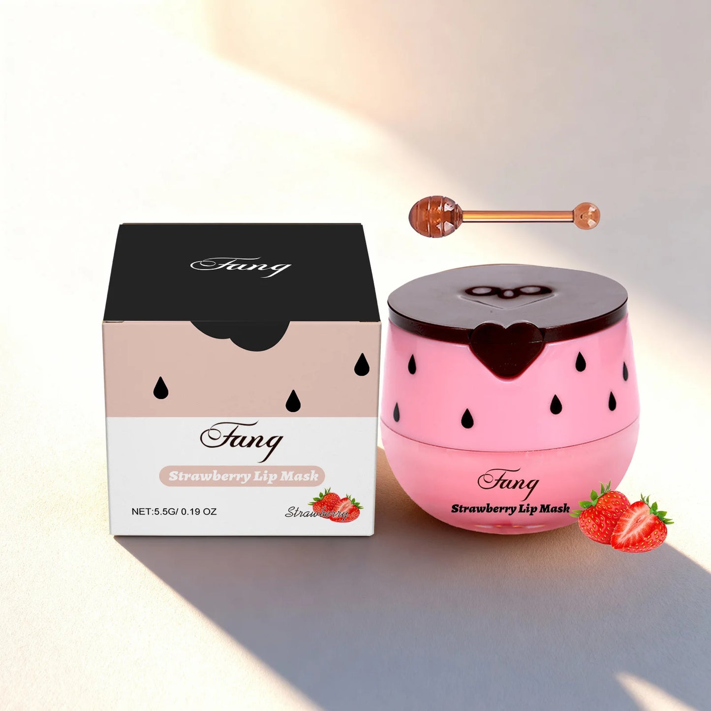 Lip Sleep Mask Night Sleep Moisturizing Lip Gloss Bleach Cream Exfoliating Fade Lip Lines Strawberry Honey Nourishing Lip Care Peaceful Pleasures Health and Wellness Strawberry