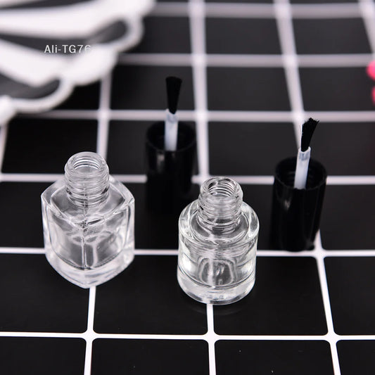5ml Clear Glass Nail Polish Bottle with Lid & Brush Nail Polish Bottle Peaceful Pleasures Health and Wellness
