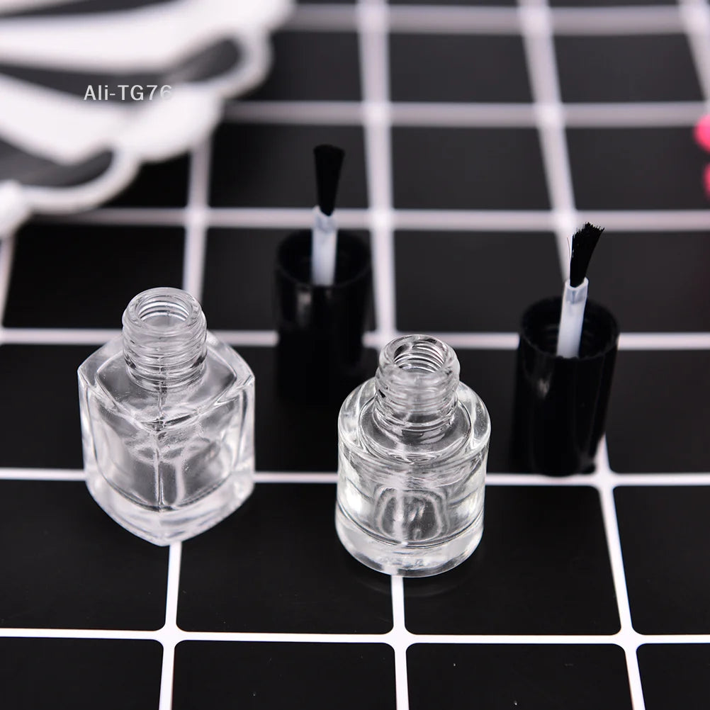 5ml Clear Glass Empty Nail Polish Bottle with Lid & Brush