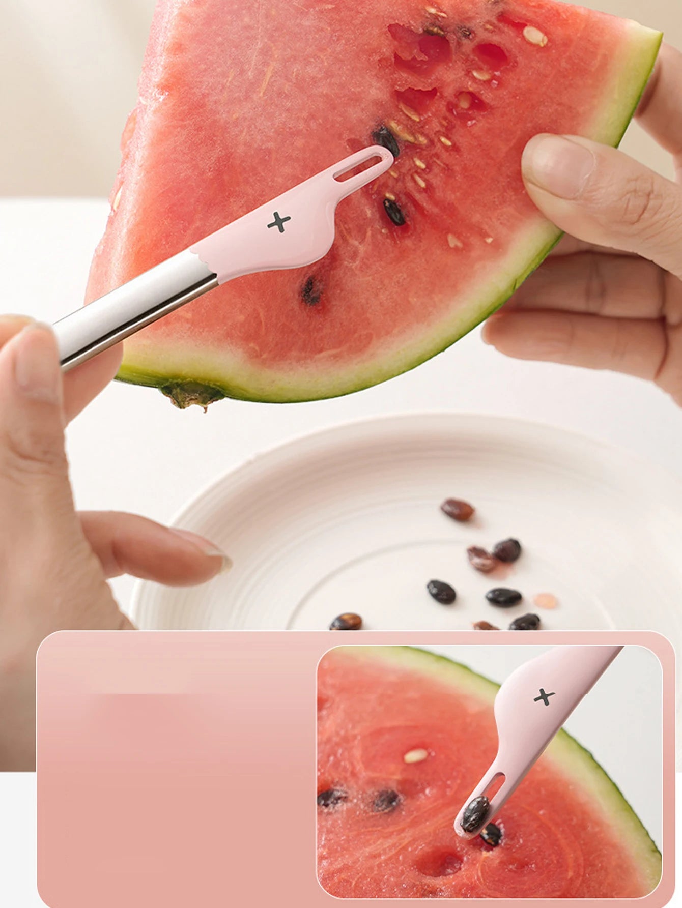 1Pcs Cartoon Stainless Steel Dual-purpose Watermelon Spoon Duck Shape Seed Remover Dessert Spoon Grip Grade Coffee Spoon Peaceful Pleasures Health and Wellness