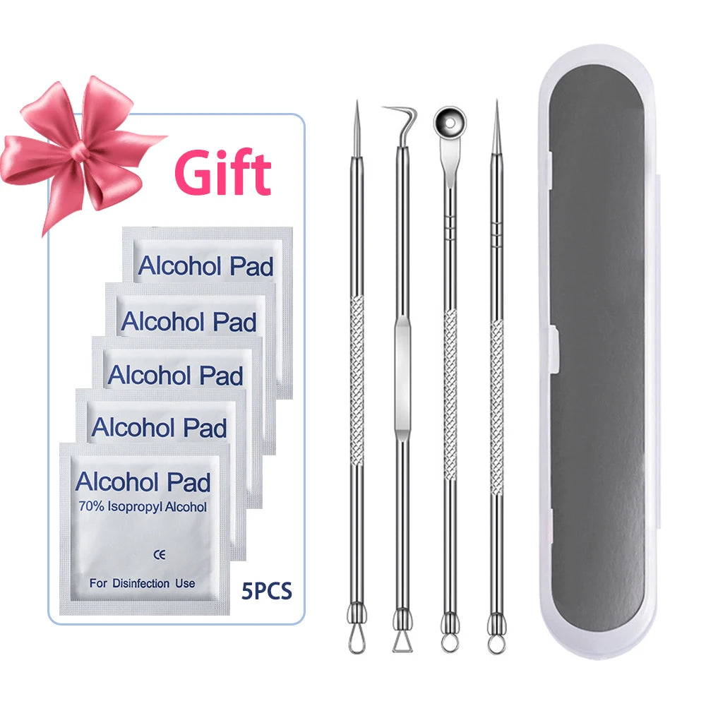German Ultra-fine No. 5 Cell Pimples Blackhead Clip Tweezers Beauty Salon Special Facial Pore Cleaning Acne Wart Skin Care Tools Peaceful Pleasures Health and Wellness 4PCS