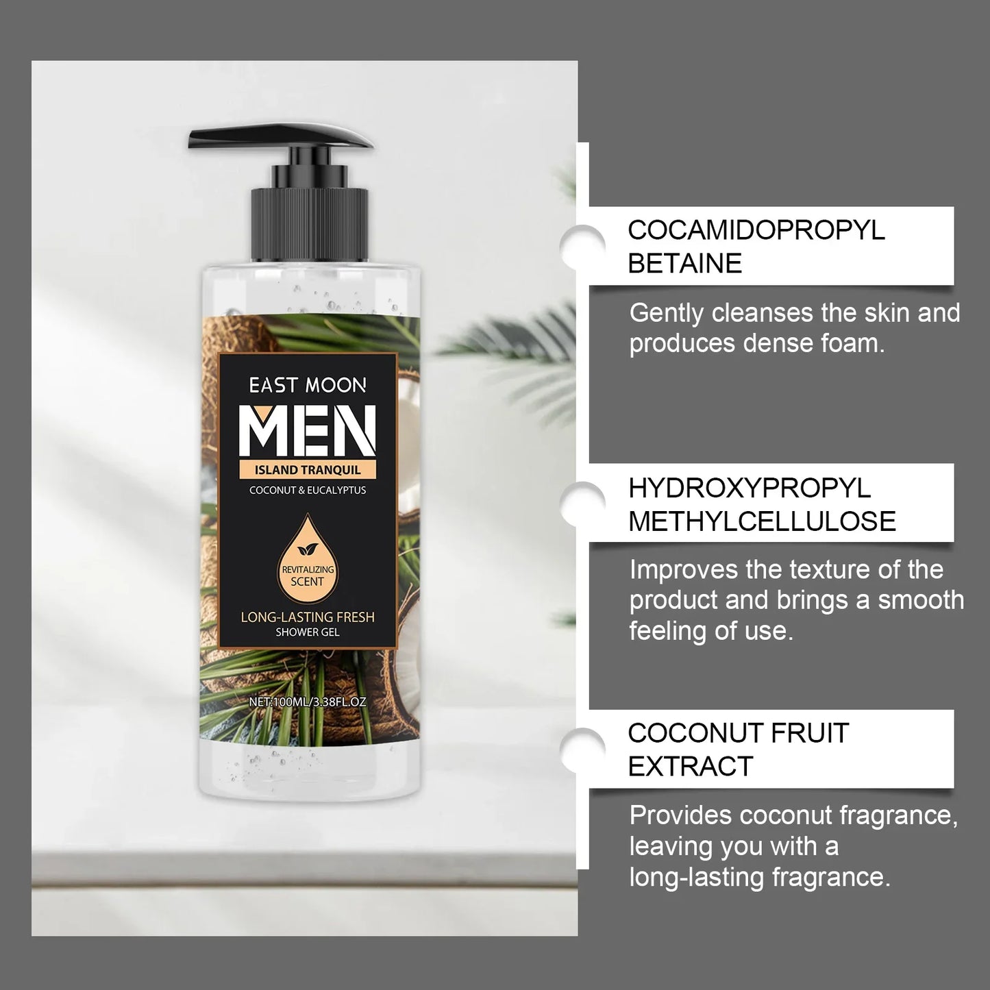 Men's Eucalyptus Coconut Body Wash | Deep Cleansing 100ml