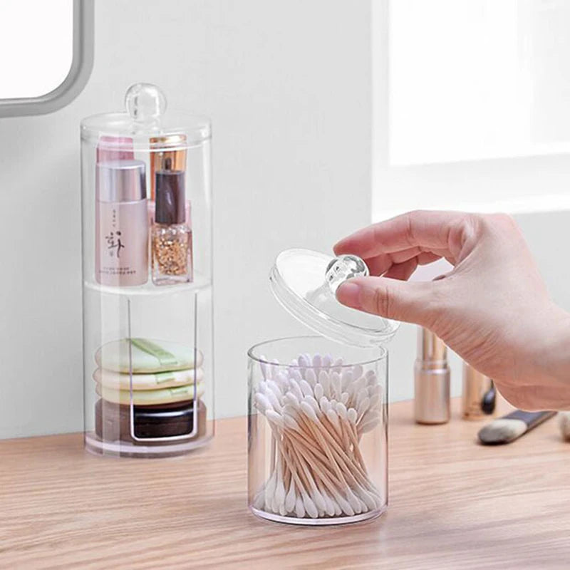 Makeup Cotton Pad Organizer Bathroom Storage Box For Cotton Swabs Cosmetics Jewelry Makeup Remover Pad Container box Peaceful Pleasures Health and Wellness