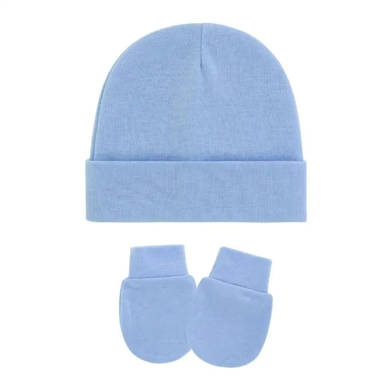 Cotton Newborn Baby Hat & Mittens Set – Soft Knit, 0–12 Mo