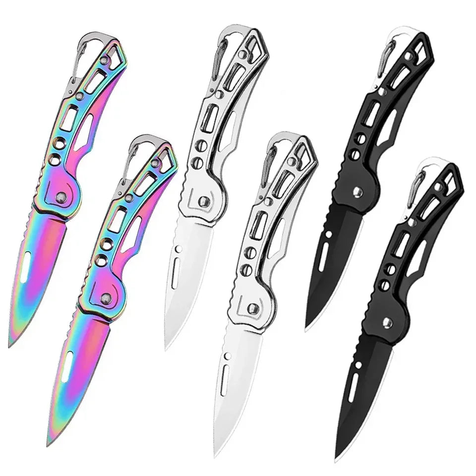 Stainless Steel Folding Pocket Knife – 3 or 6 Pack Peaceful Pleasures Health and Wellness Mixed Pack-6pcs