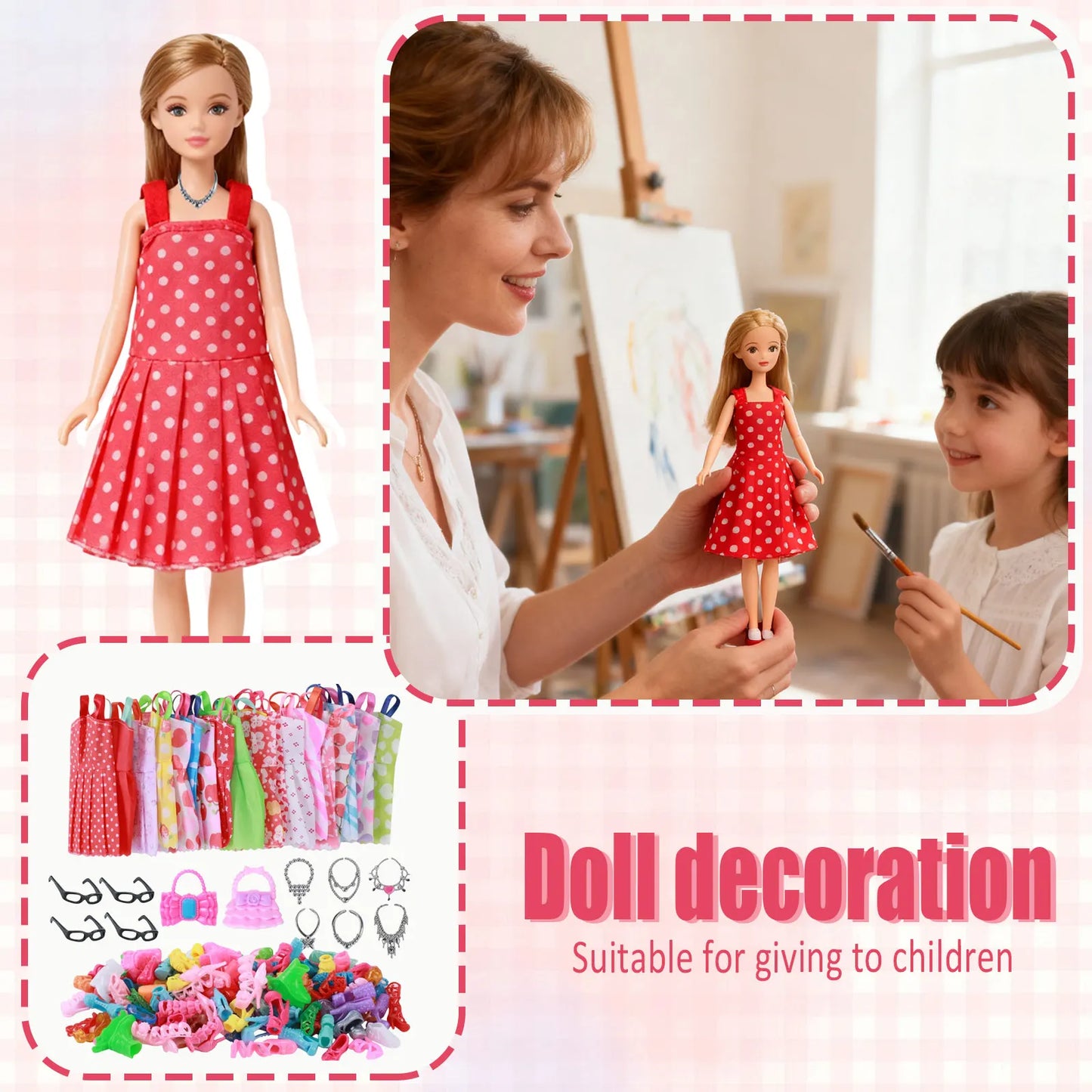 32-Piece Barbie Doll Clothes & Accessories – Dresses, Shoes & More