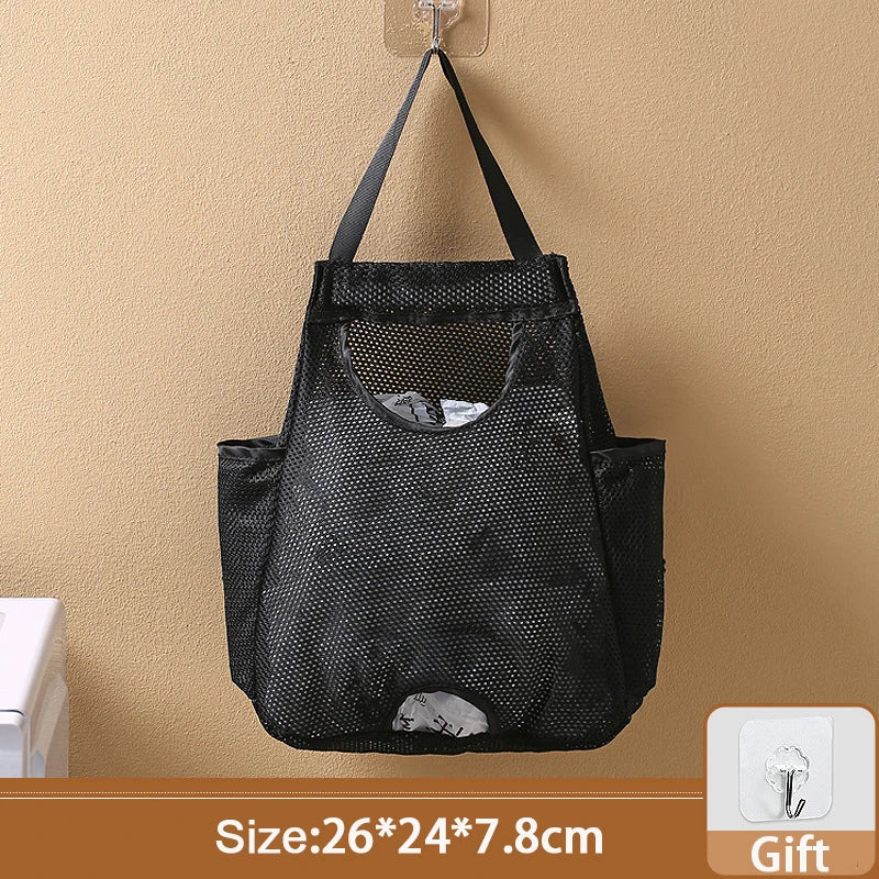 Wall-Mount Plastic Bag Holder & Dispenser | Washable Mesh