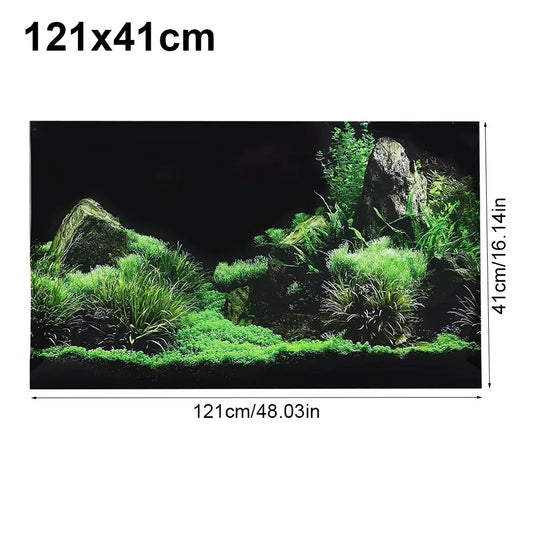 PVC Aquarium Background Sticker | Fish Tank Decor 120x41cm Aquarium Background Sticker Peaceful Pleasures Health and Wellness 121x41cm