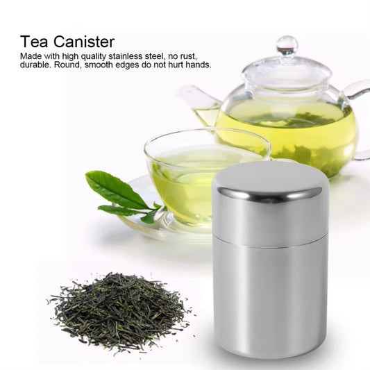 Hot Sale Double Lid Tea Tin 400ml/550ml Stainless Steel Canister Moisture-proof Airtight Tea Can with Inner Lid Tea Caddy Tin Peaceful Pleasures Health and Wellness