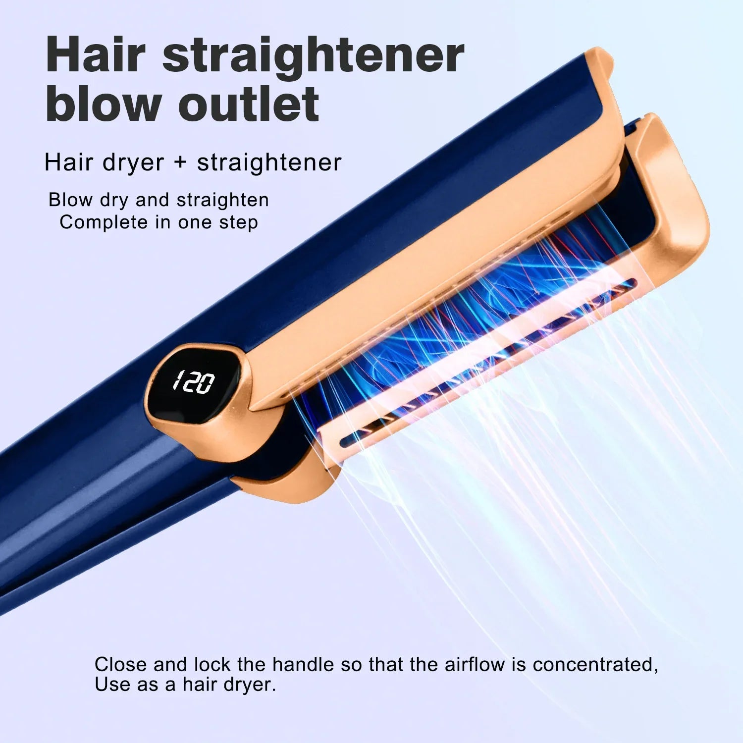 Multi Styler 2in1 LCD Display Hair DryerWet and Dry Hair Straightener Ion Portable Air Styling Hair Straighten Peaceful Pleasures Health and Wellness