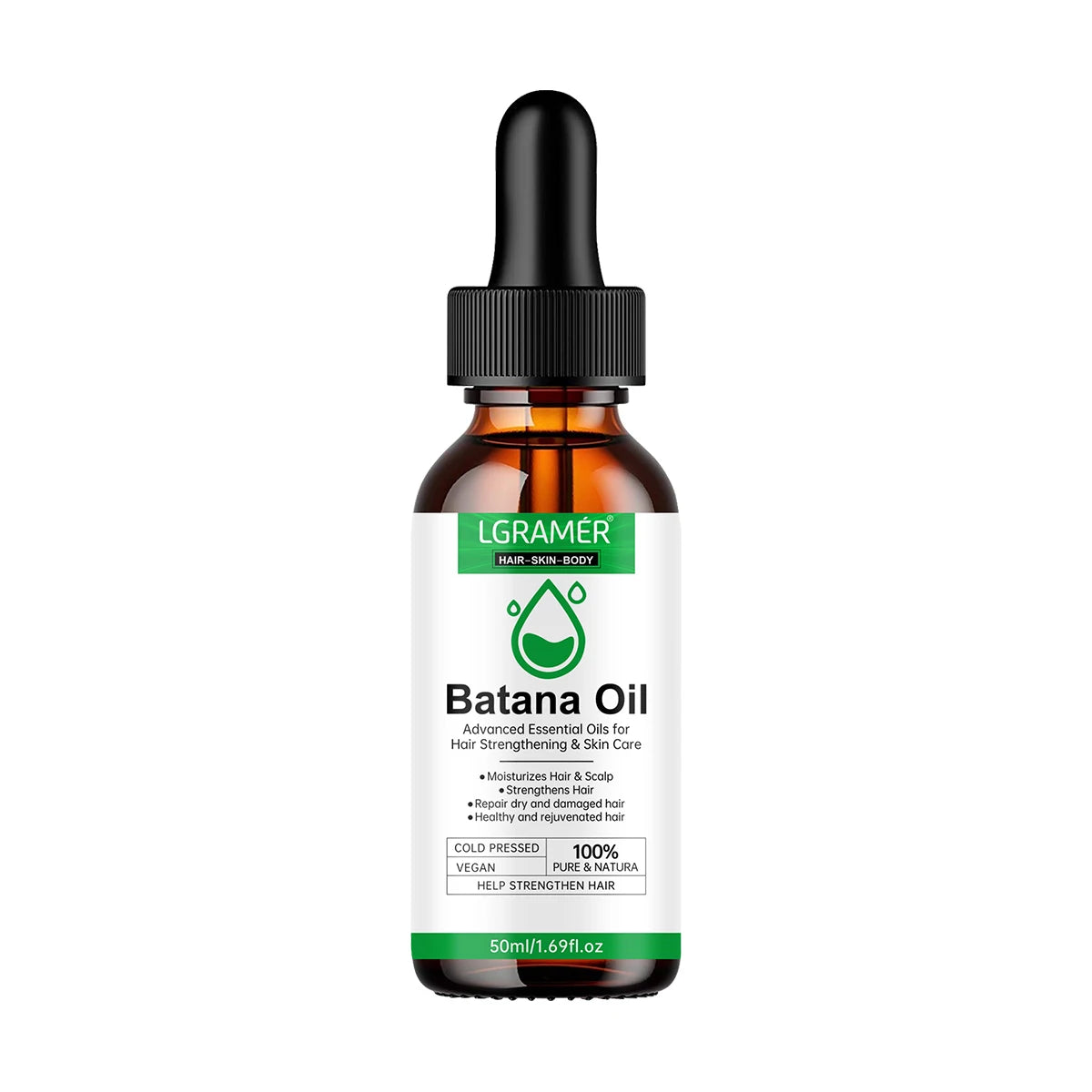 Batana Oil Advanced Essential Oil Hair Growth Skin Care Moisturizes Strengthens Hair Scalp Improve Hair Loss Hair Care Products Peaceful Pleasures Health and Wellness 50ml