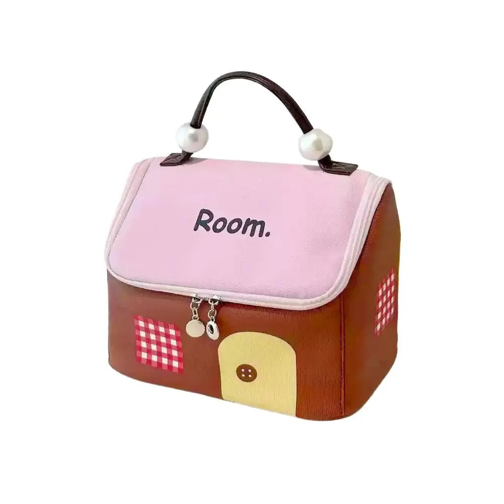 House-Shaped Makeup Bag | Large Capacity Oxford Travel Organizer