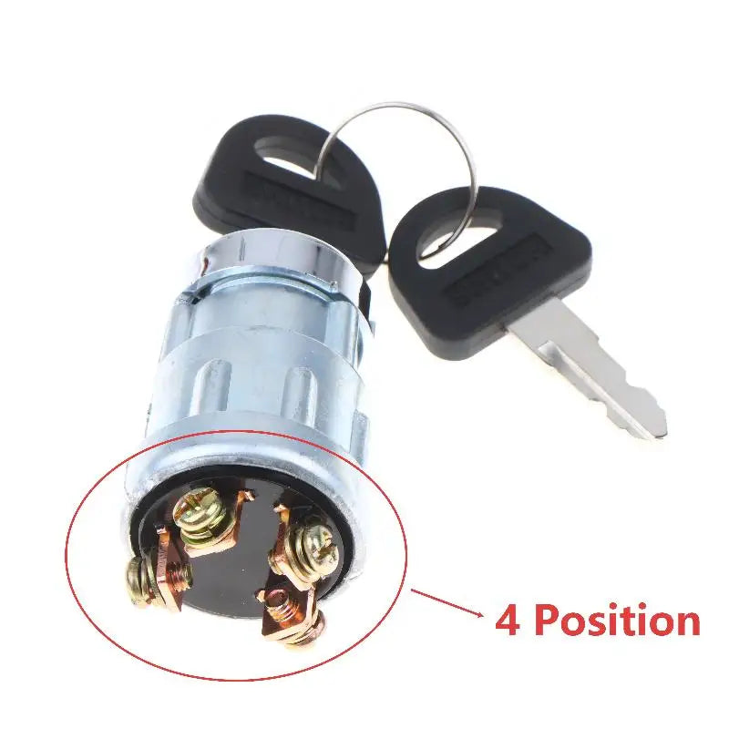3/4 Position Motorcycle Ignition Switch Waterproof Lock Kit with Key Anti Rust Durable Starter for Electric Bike Scooter Peaceful Pleasures Health and Wellness 4 Position