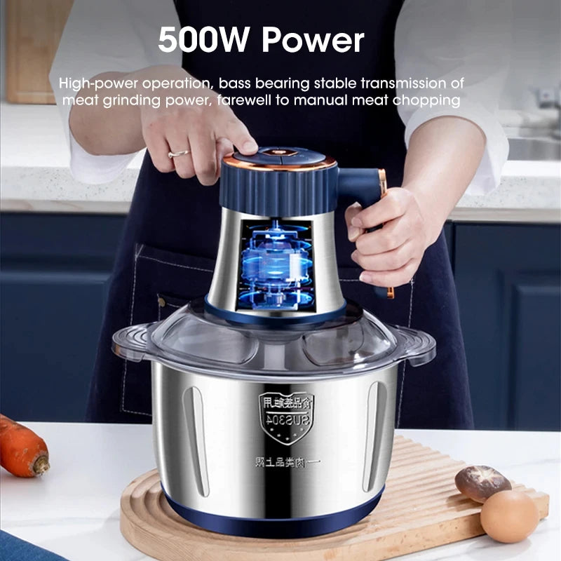 5L Electric Meat Grinders 304 Stainless Steel Food Crusher Multifunctional Vegetable Slicer Chopper Mincer Baby Food Processor Peaceful Pleasures Health and Wellness