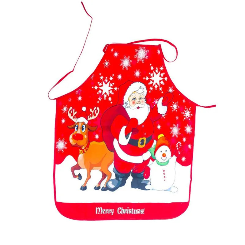 Aprons Sleeveless Dirt-proof Fabric Printed Halter Straps Christmas Apron Household Kitchen Cleaning Accessories Peaceful Pleasures Health and Wellness