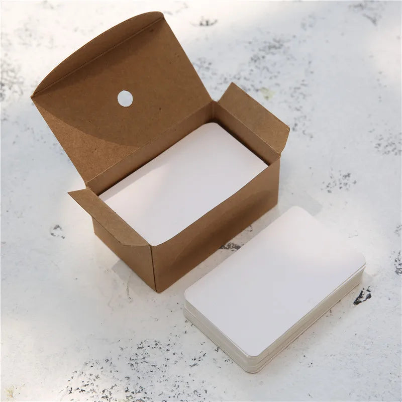100pcsBlank Cardstock Handwritten English Words White Hard Small