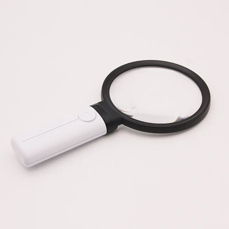 Magnifier with 4 Led Lights for High Magnification Reading, 10X 30X High-Definition 110Mm Large Mirror Magnifying Glass Peaceful Pleasures Health and Wellness WHITE