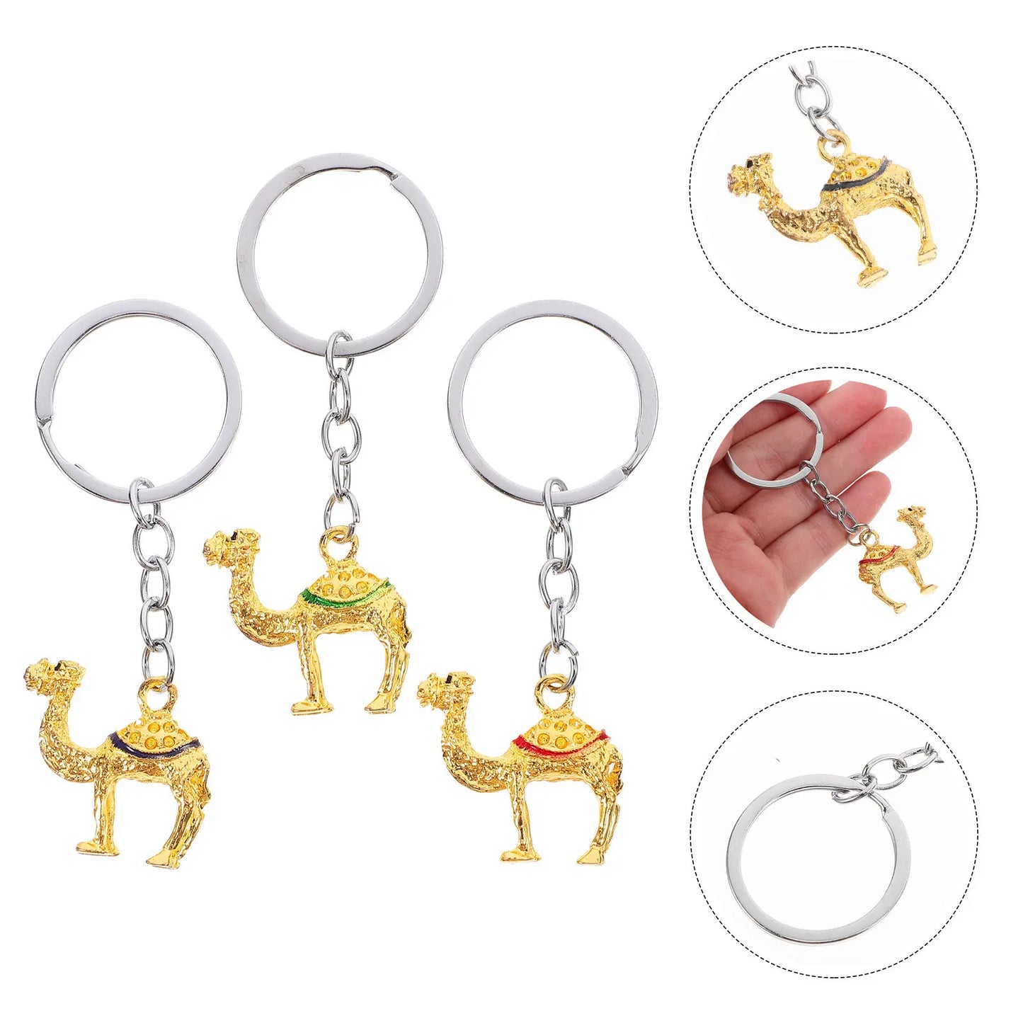3Pcs Camel Keychain Pendant Set Animal Keychain for Bag Backpack Car Keys Lightweight Stylish Camel Hanging Ornament Fashion Peaceful Pleasures Health and Wellness other other