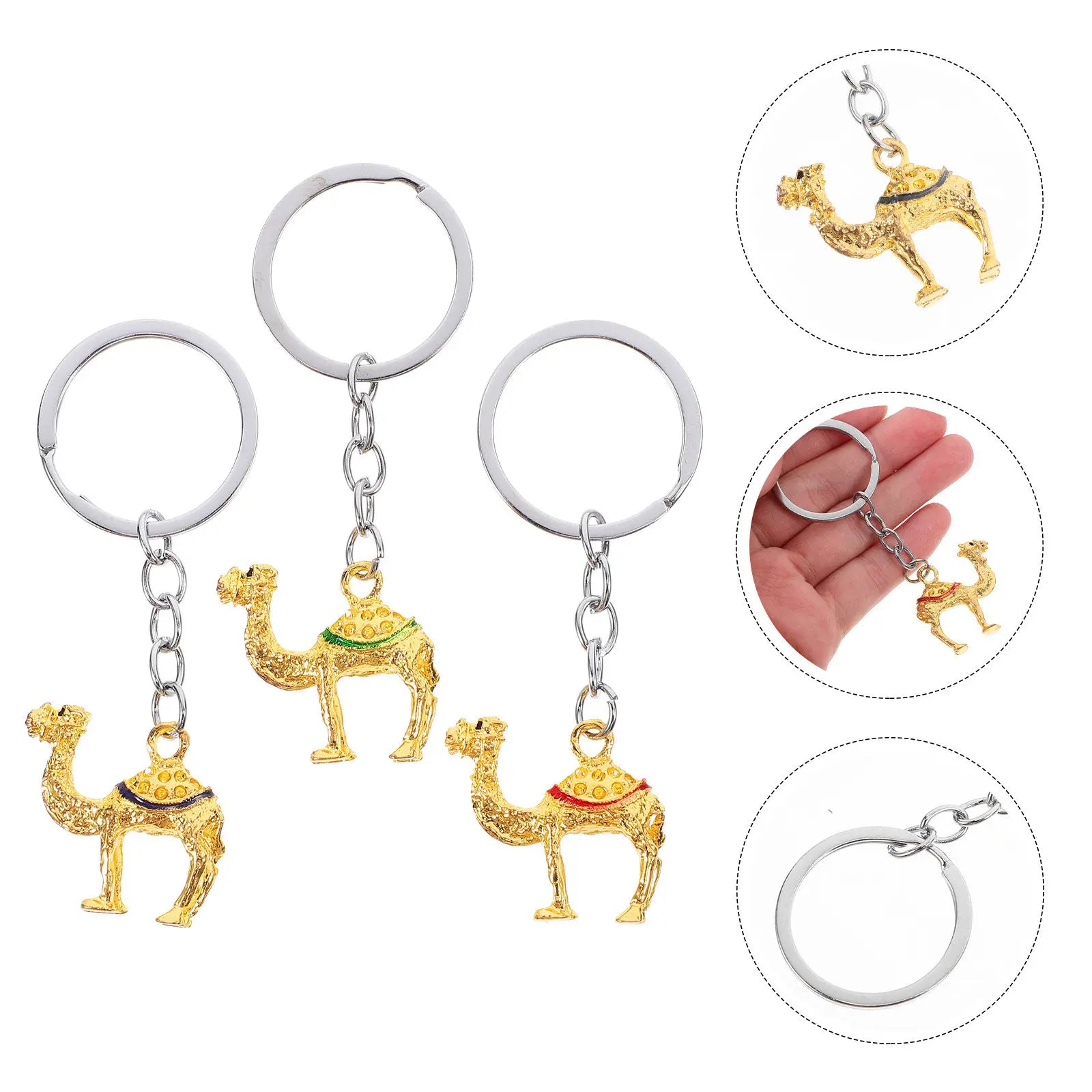 3Pcs Camel Keychain Pendant Set Animal Keychain for Bag Backpack Car Keys Lightweight Stylish Camel Hanging Ornament Fashion Peaceful Pleasures Health and Wellness other other