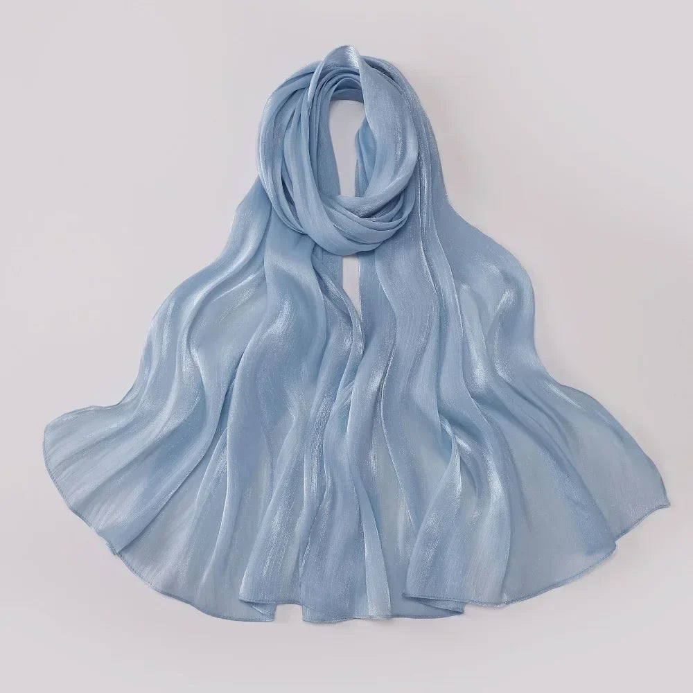 Women's Solid Chiffon Hijab Scarf – Long Lightweight Shawl Wrap