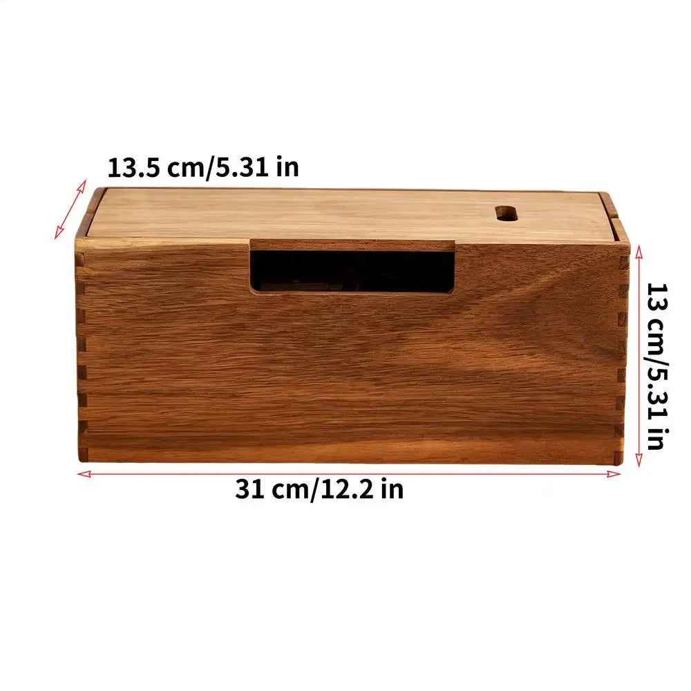 Desktop Cable Management Box & Cord Organizer | Router Bracket