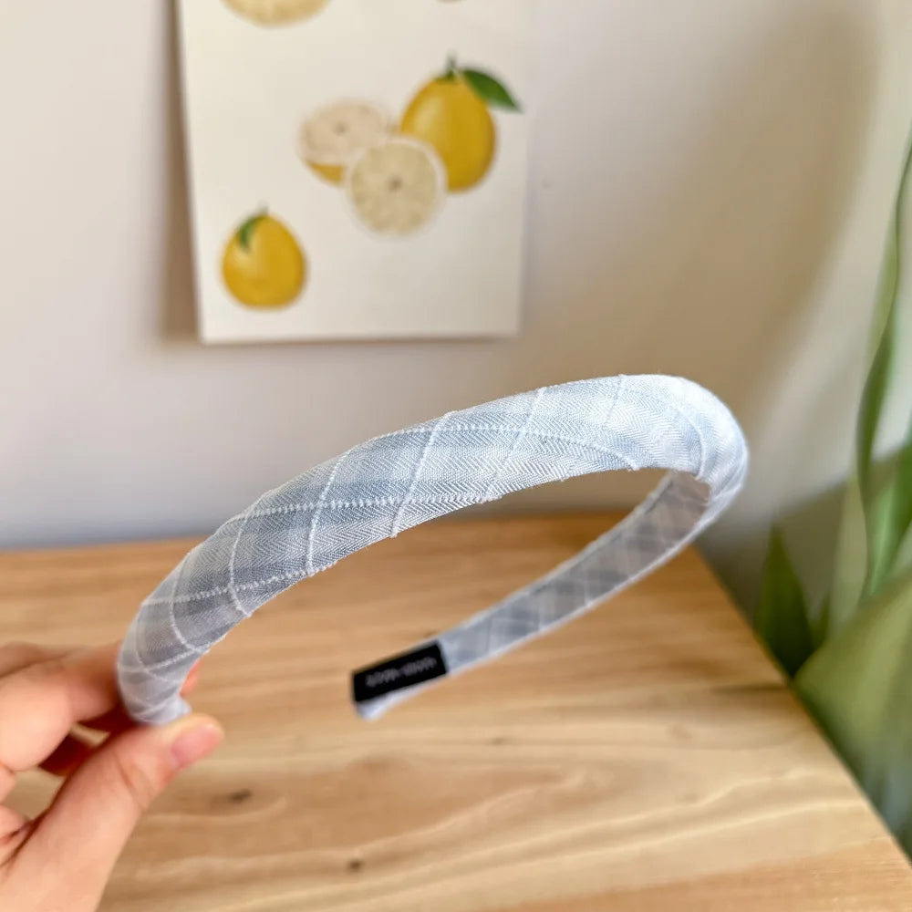 Sea Salt Hair Hoop Seaside Blue Striped Polka Dot Twill Fabric Sponge Headband Pressure Hair Accessories Daily Wear Decoration Peaceful Pleasures Health and Wellness