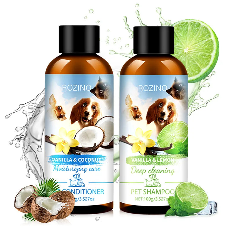 Pet Shampoo & Conditioner Combo – Chemical-Free for Cats & Dogs
