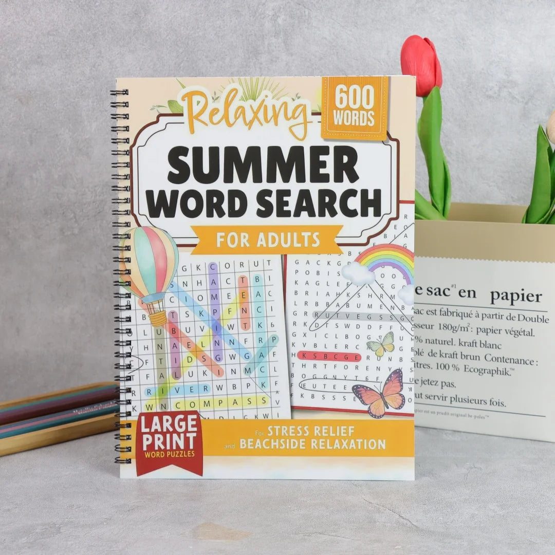 A4 Large Print Summer Word Search Book 600 Words Puzzles Adults