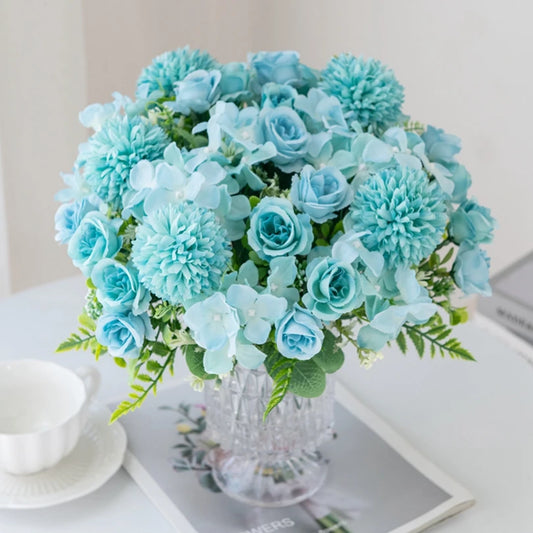 Silk Rose & Chrysanthemum Artificial Bridal Bouquet | Wedding Décor